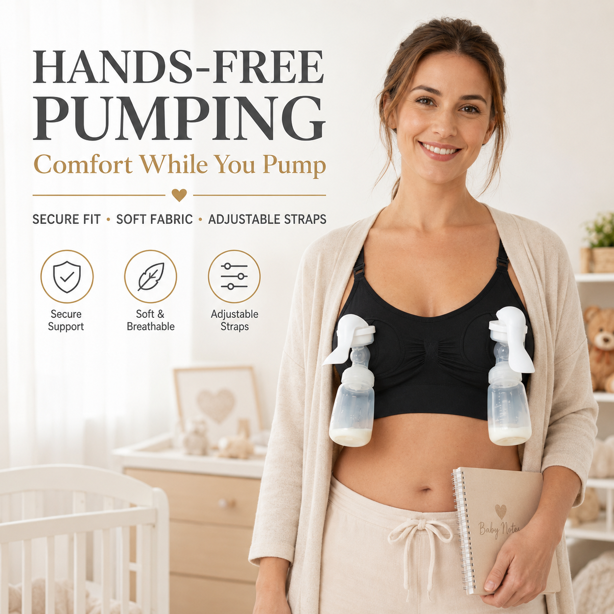Nursing Bra Clip - Hands Free Pumping Bra Adjustable Nursing