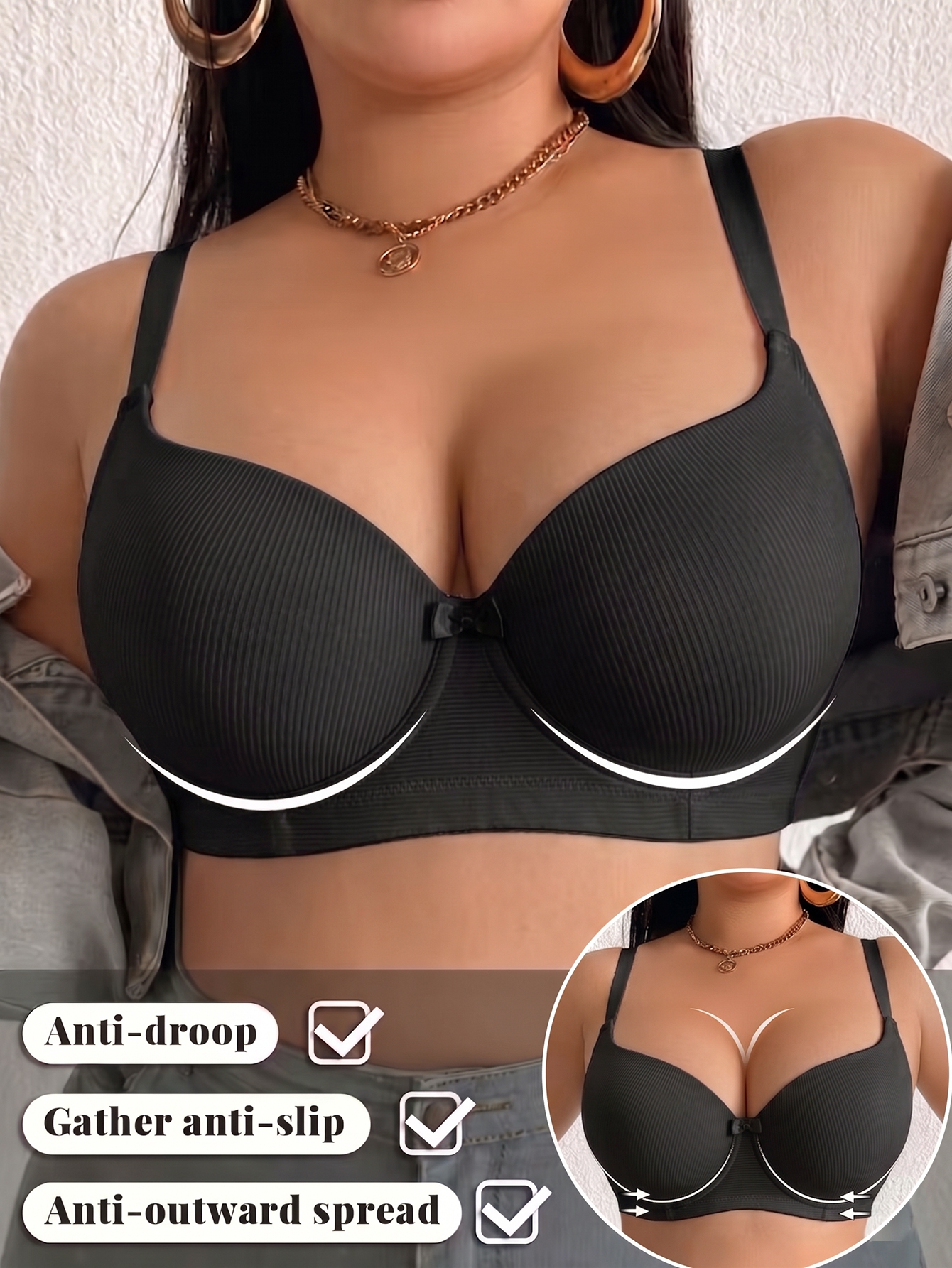 Plus Size Women Bra Thin Cup U - огляд і ціна Minimizer Bra Women