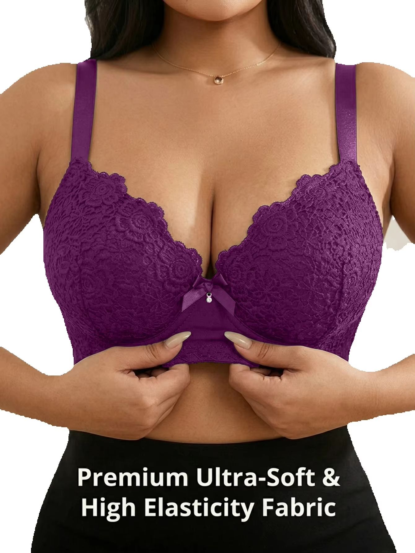 Women Plus Size Floral Push Up - огляд і ціна Minimizer Bra Women