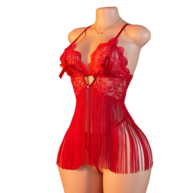Transparent Lace Women Red Str - огляд і ціна Lace Bralette Set