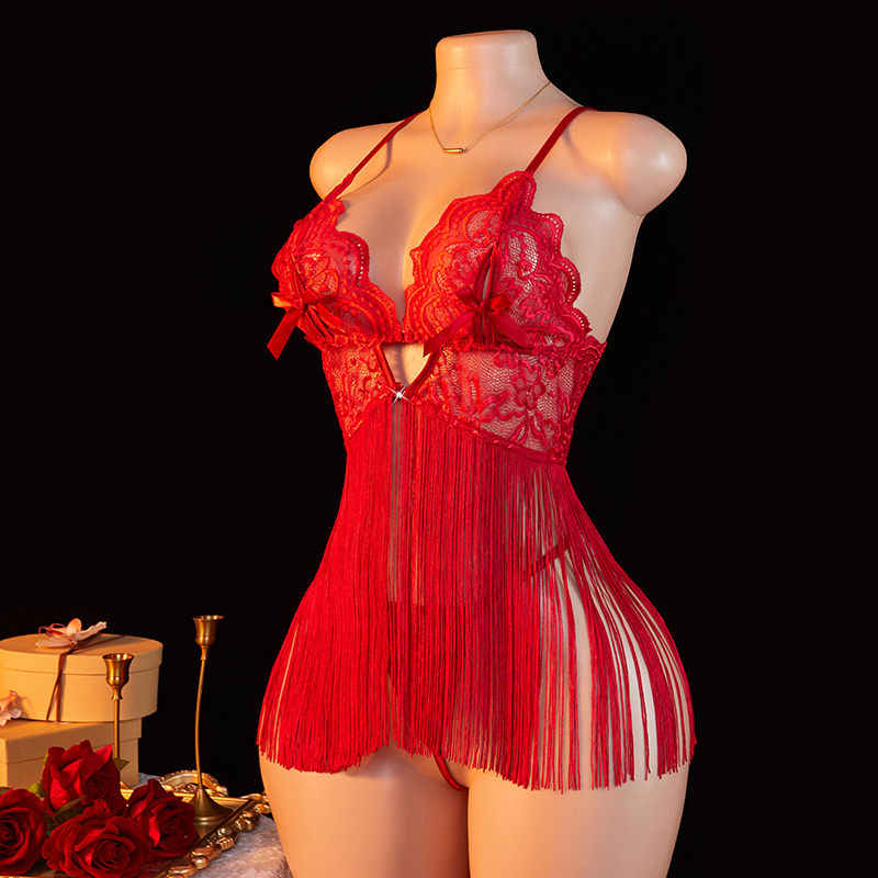 Transparent Lace Women Red Str - огляд і ціна Lace Bralette Set