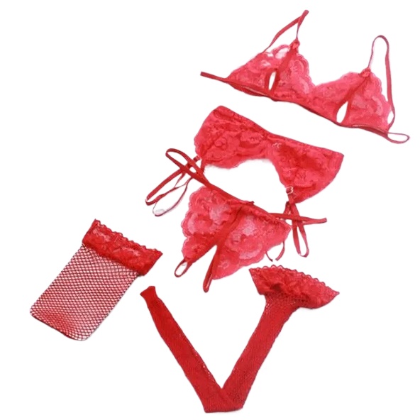 Lace Women Lingerie Set 4 Pcs  - огляд і ціна Lace Bralette Set